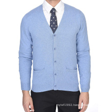 OEM Manufacturer OEM Custom sweater V Neck Button Front Long Sleeve Knitted men's woolen Men cardigan hombre